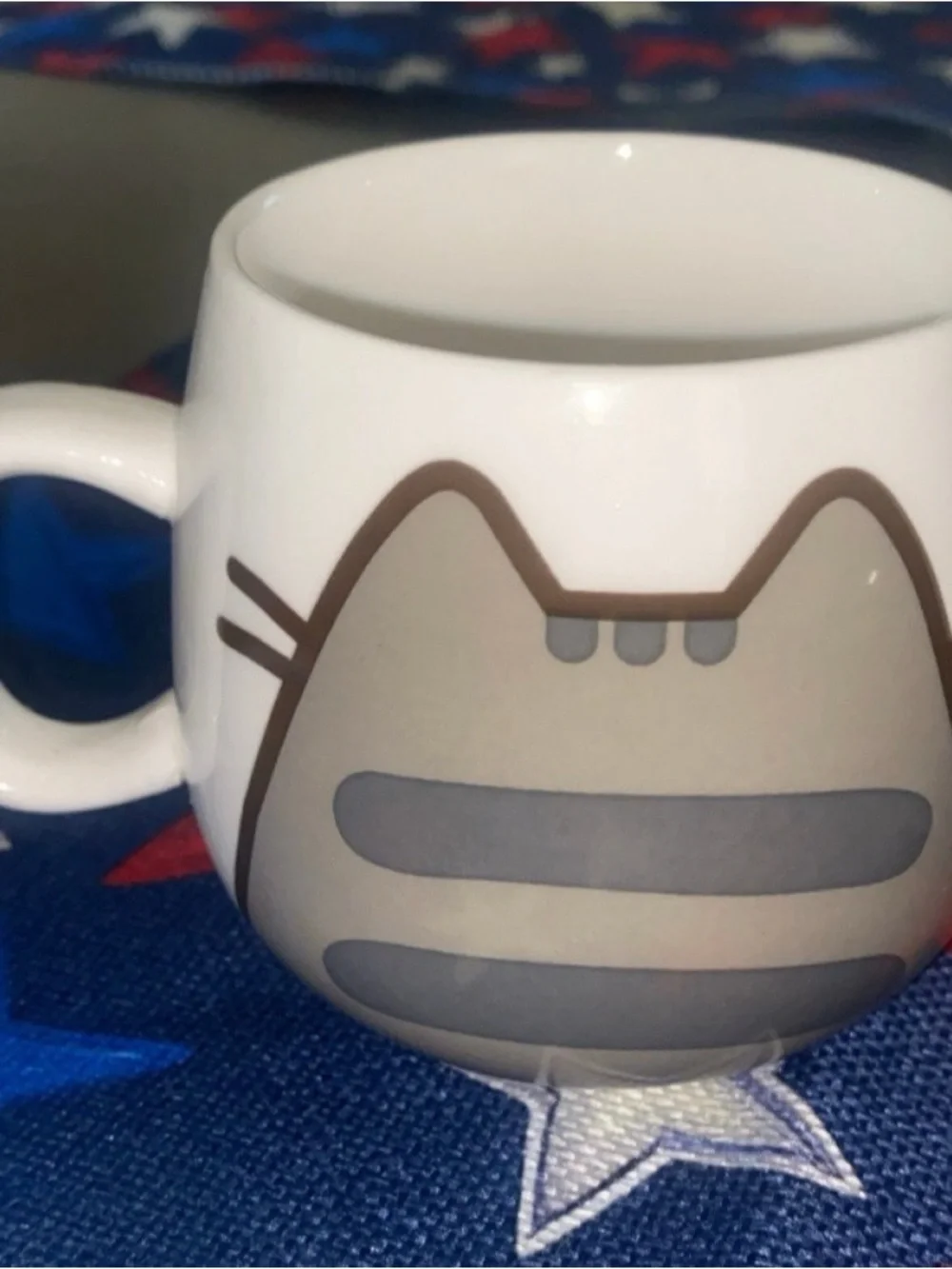 Pusheen Cat Ceramic Mug - White and Light Brown